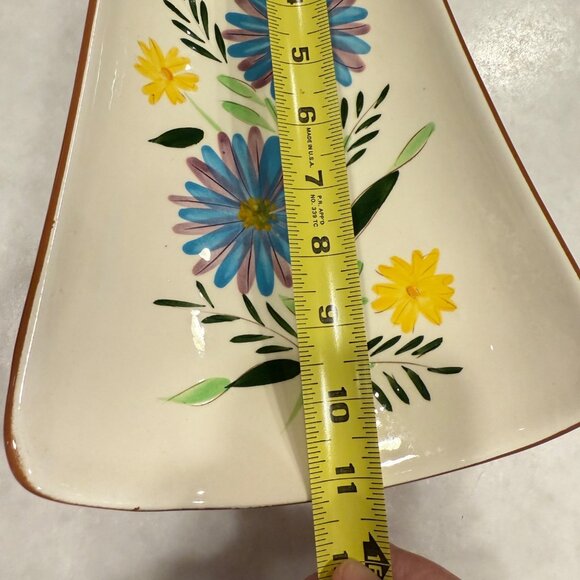 STANGL Country Garden PLATTER Serving Bread Bowl Dish Footed Curved Tapered - Picture 7 of 8